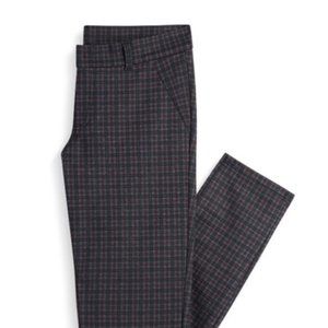 Kut From the Kloth Elyse Plaid Printed Slim Straight Leg Stretch Pants 10S NWT